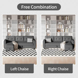 Sleeper Sofa Pull Out Couch with Storage Chaise Lounge Convertible Sectional Sofa L-Shape Modern Fabric Sofa Bed for Living Room, Apartment, Small Spaces, Dark Gray