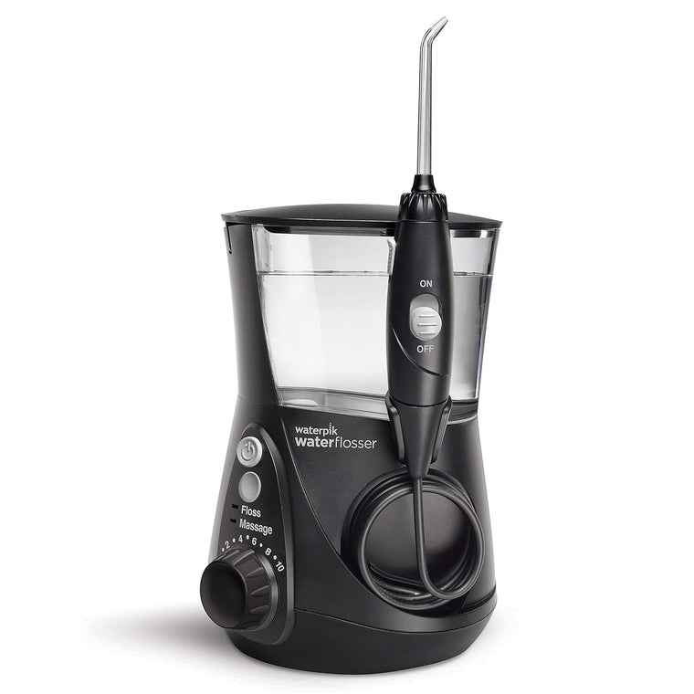 Waterpik Aquarius Water Flosser Professional For Teeth, Gums, Braces, Dental Care, Electric Power With 10 Settings, 7 Tips For Multiple Users And Needs, ADA Accepted, White WP-660
